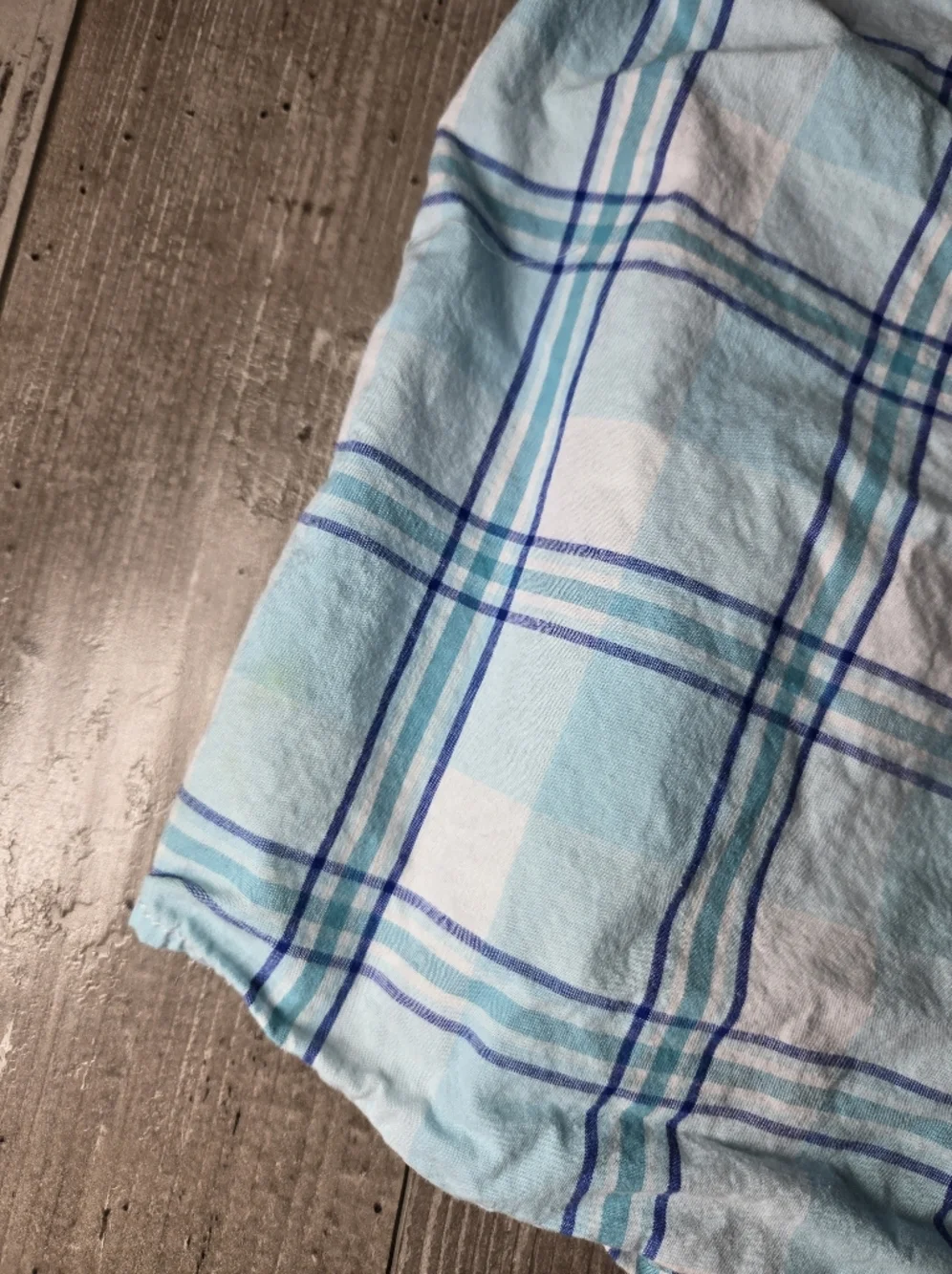Gymboree Boys Blue and White Plaid Short Sleeve Buttondown Shirt Size Small 5-6